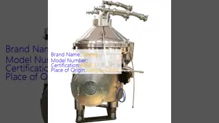 High-Speed 6600 RPM Disc Separator with 15000W Power and 1 Year Warranty for Solid Liquid Separation