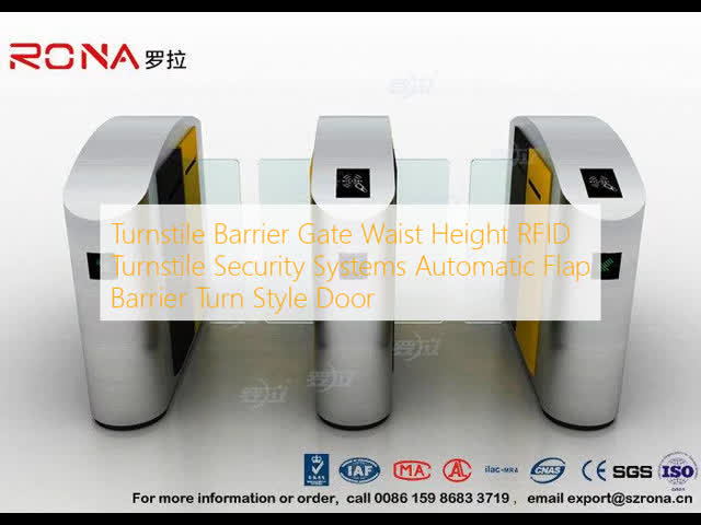 Turnstile Barrier Gate Waist Height RFID Turnstile Security Systems Automatic Flap Barrier Turn Style Door