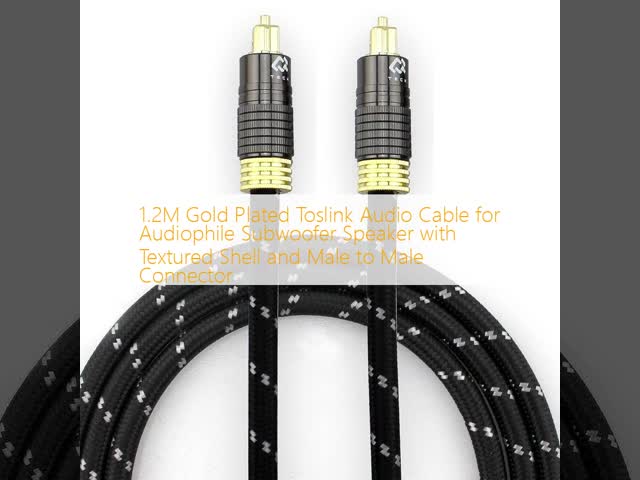 1.2M Gold Plated Toslink Audio Cable for Audiophile Subwoofer Speaker with Textured Shell and Male to Male Connector