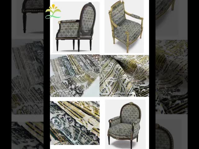 Golden Woven Jacquard Fabric For Sofa 430GSM Woven Sofa Fabric With Luxury Golden