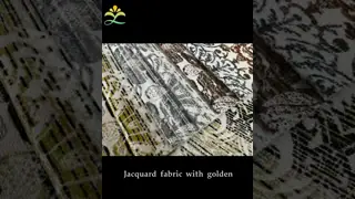 Golden Woven Jacquard Fabric For Sofa 430GSM Woven Sofa Fabric With Luxury Golden
