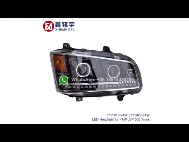 FAW J6P 500 LED Truck Headlights High Beam Dual Lens Replacement 3711015-91W 3711020-91W