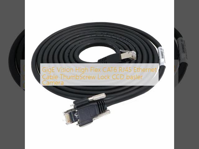 GigE Vision High Flex CAT6 RJ45 Ethernet Cable ThumbScrew Lock CCD basler Camera