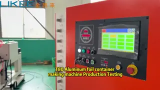 LK-T80 Aluminum Foil Making Machine Container Forming Line Mitsubishi PLC Touch Screen