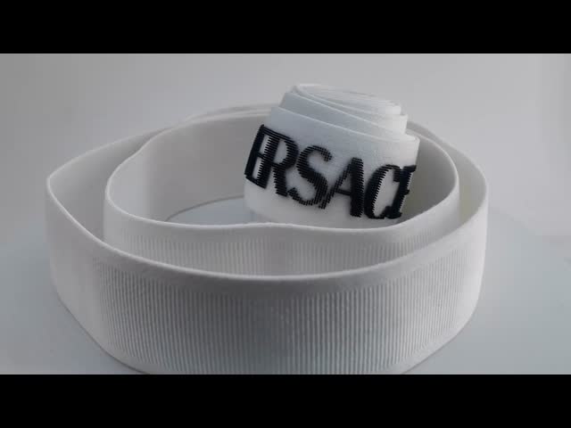 Shiny Silicone Logo 47mm Wide Non Slip Elastic Band For Garments