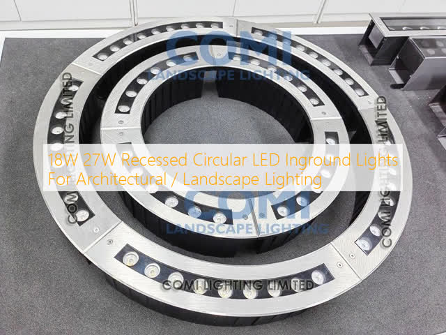 18W 27W Recessed Circular LED Inground Lights For Architectural / Landscape Lighting