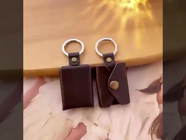 Personalized Photo Keyring Foldable Sublimation Leather Keychain Photo Album with Three Printable Aluminum Sheet