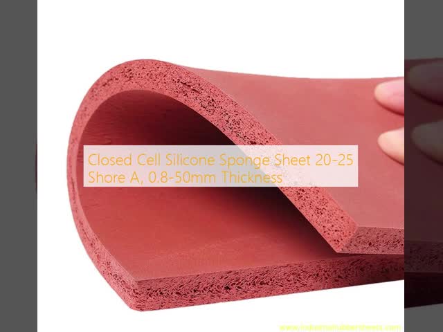 Closed Cell Silicone Sponge Sheet 20-25 Shore A, 0.8-50mm Thickness