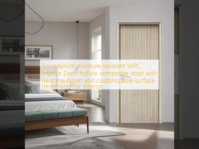 Custom Surface Treatment WPC Interior Door with Durable Hollow Composite Frame and Soundproof Design for Residential and Commercial Use