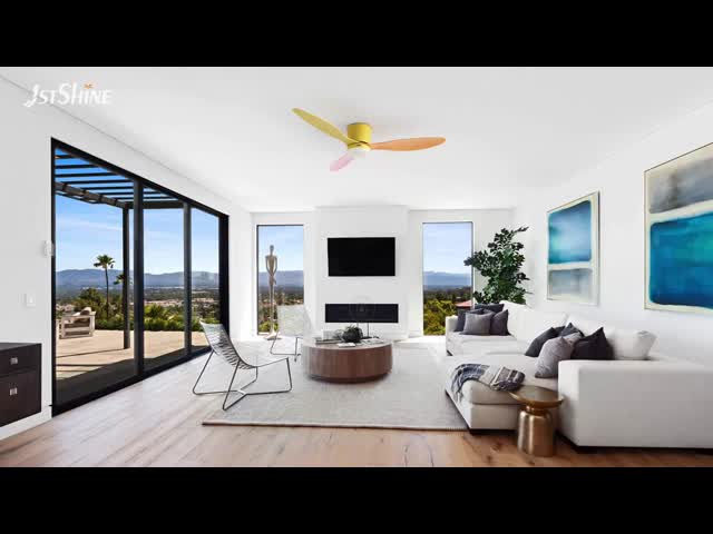 52 Inch Modern Customizable Macaron Ceiling Fan With Light And Smart Control For Low Ceiling