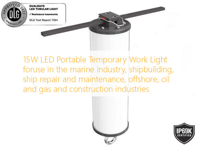 15W LED Portable Work Light with IP67 Protection and 5-Year Warranty for Marine and Construction