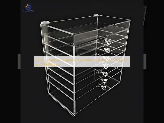 Customimzed Logo Acrylic Storage Box , Virgin PMMA Acrylic Makeup Organizer Box