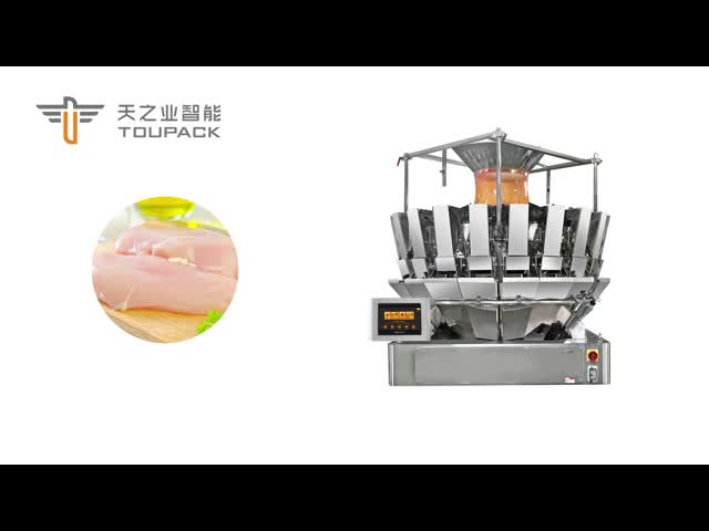 Automatic Tray Packaging Line With Multihead Weigher For Meat Products Fresh Shrimp