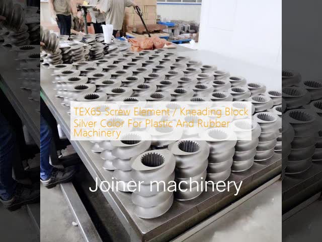 TEX65 Screw Element / Kneading Block Silver Color For Plastic And Rubber Machinery