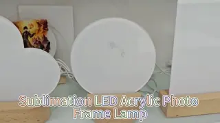Sublimation Led Acrylic Photo Frame Blanks Wood Base Acrylic Picture Frames Lamp Custom Printing