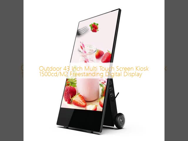 Outdoor 43 Inch Multi Touch Screen Kiosk 1500cd/M2 Freestanding Digital Display