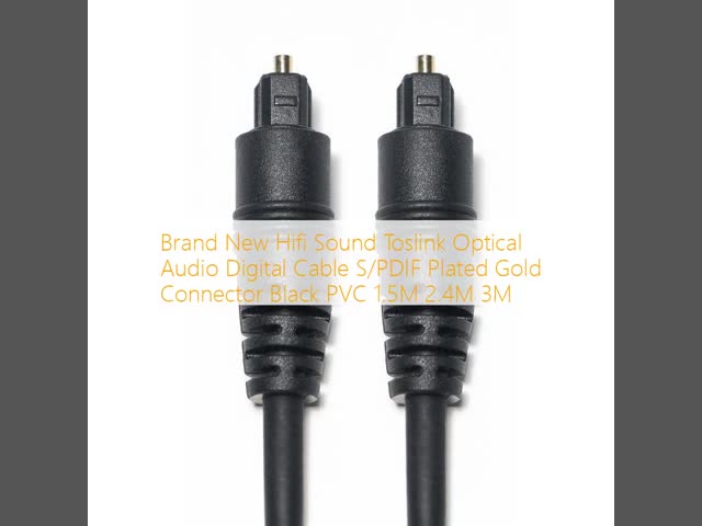 Brand New Hifi Sound Toslink Optical Audio Digital Cable S/PDIF Plated Gold Connector Black PVC 1.5M 2.4M 3M