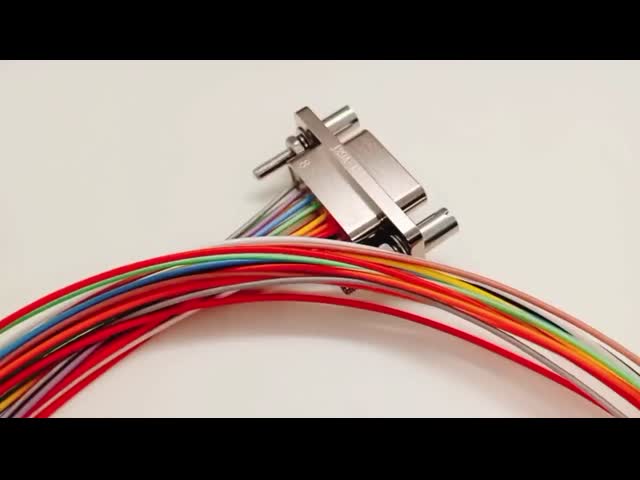 Micro rectangular J29A connector Metal shell with 15 pins