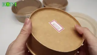 Disposable Salad Bowl Takeaway Containers Kraft Paper Soup Cup Food Packaging with Plastic Lid