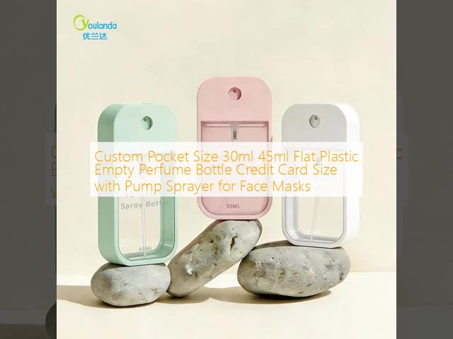 Custom Pocket Size 30ml 45ml Flat Plastic Empty Perfume Bottle Credit Card Size with Pump Sprayer for Face Masks