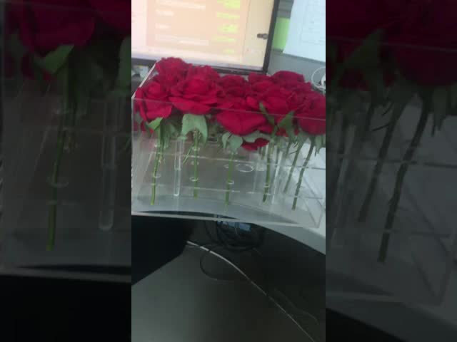 Home Organization Flower Rose Acrylic Storage Box Easy Clean Customized Thickness