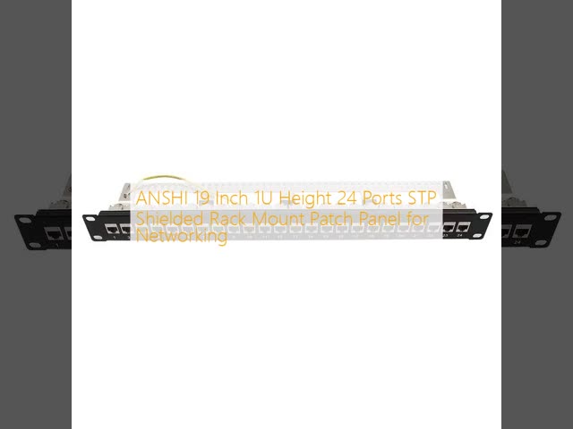 ANSHI 19 Inch 1U Height 24 Ports STP Shielded Rack Mount Patch Panel for Networking