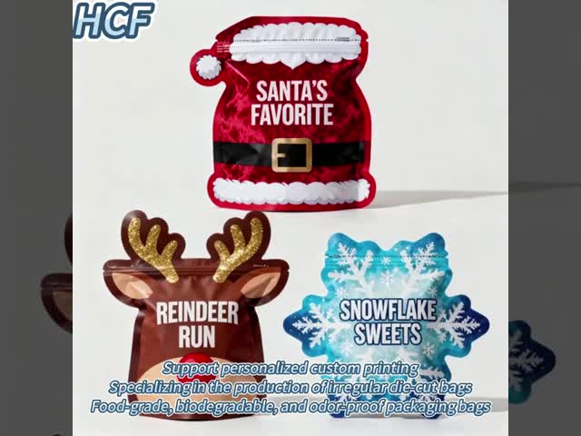 Food Grade HDprinted Glossy Holographic Diecut Mylarbag Ziplock Resealable Packaging Flavor Snack Softcandy Plasticbag Logo UV