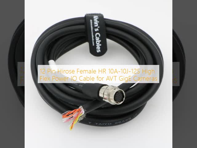 12 Pin Hirose Female HR 10A-10J-12S High Flex Power IO Cable for AVT GigE Cameras