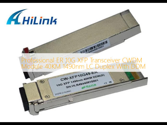 Professional ER 10G XFP Transceiver CWDM Module 40KM 1490nm LC Duplex With DDM