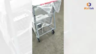 100KGS Load Metal Supermarket Shopping Trolley With 3 Basket