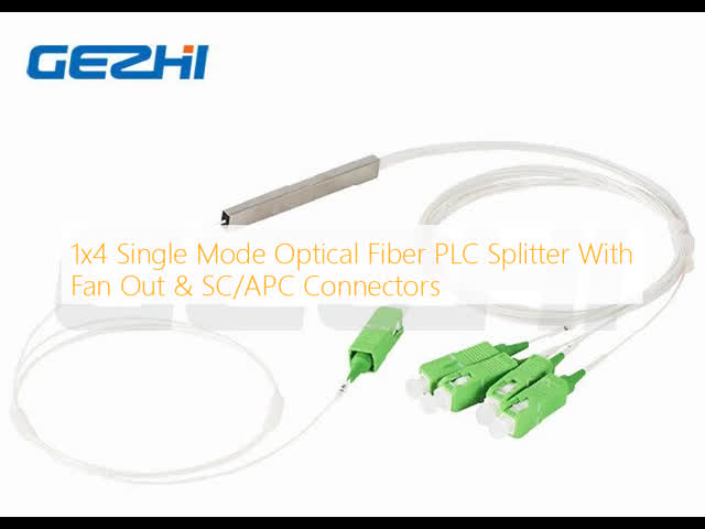 1x4 Single Mode Optical Fiber PLC Splitter With Fan Out & SC/APC Connectors