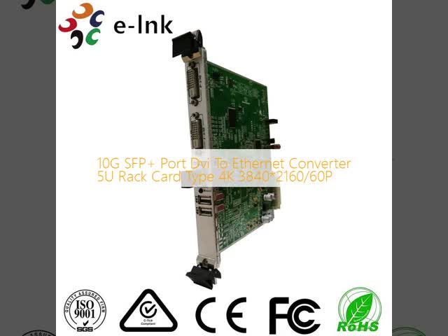 10G SFP+ Port Dvi To Ethernet Converter 5U Rack Card Type 4K 3840*2160/60P
