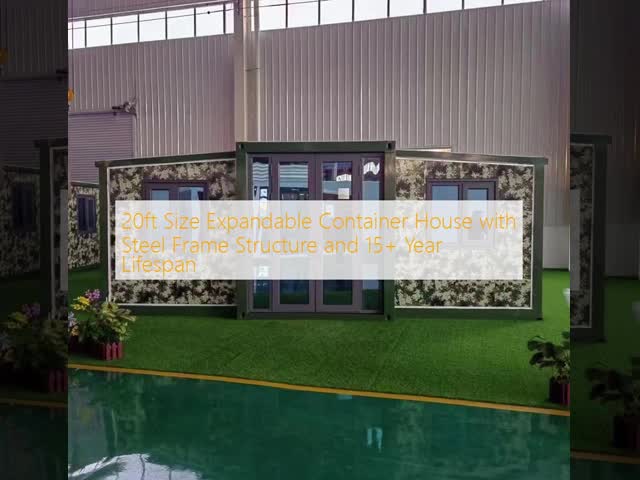 20ft Size Expandable Container House with Steel Frame Structure and 15+ Year Lifespan