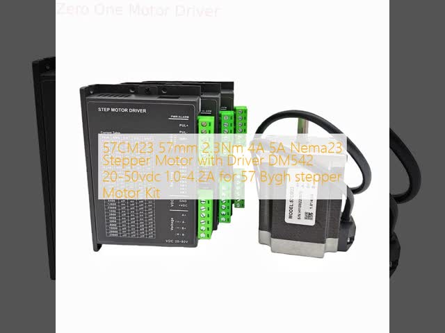 57CM23 Nema23 Stepper Motor Kit with DM542 Driver 2.3Nm Holding Torque 4.2A Peak Current and 25600 Steps Subdivision for CNC Machines