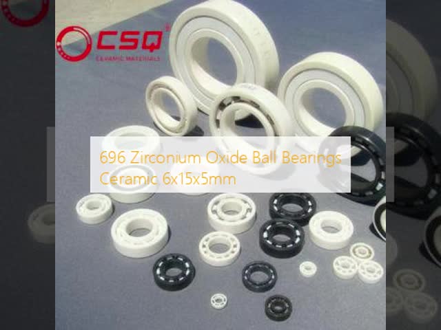 696 Series 6x15x5mm ZrO2 Miniature Ceramic Ball Bearing with Precision P6/ABEC3 to P4/ABEC7