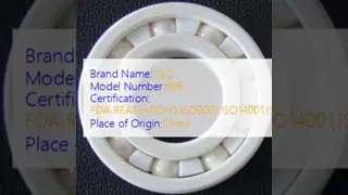 696 Series 6x15x5mm ZrO2 Miniature Ceramic Ball Bearing with Precision P6/ABEC3 to P4/ABEC7