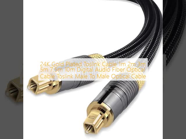24K Gold Plated Toslink Cable 1m 2m 3m 5m 7.5m 10m Digital Audio Fiber Optical Cable Toslink Male To Male Optical Cable