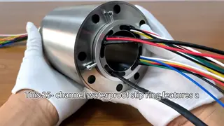 25-Channel IP67 Waterproof Slip Ring with Stainless Steel Housing for Reliable Rotary Electrical Connections