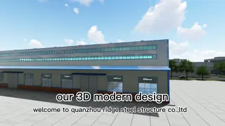 Prefabricated Portal Frame Metal Building Warehouse, Galvanized Steel Construction Building