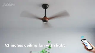 42インチDCモーター天井扇風機,LEDスポットライトと食堂と商業用スペースのための6速選択