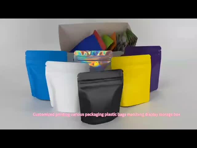 Customized Color Child Resistant Recyclable Stand Up Pouch Zipper Bag for Food Packaging