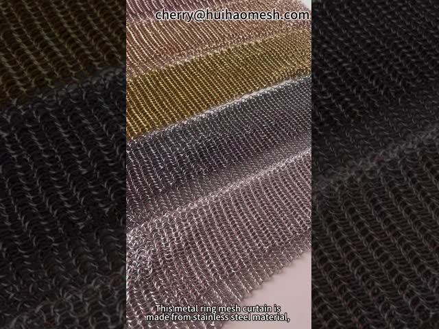 Brass Color Metal Ring Mesh Curtain For Interior Decoration