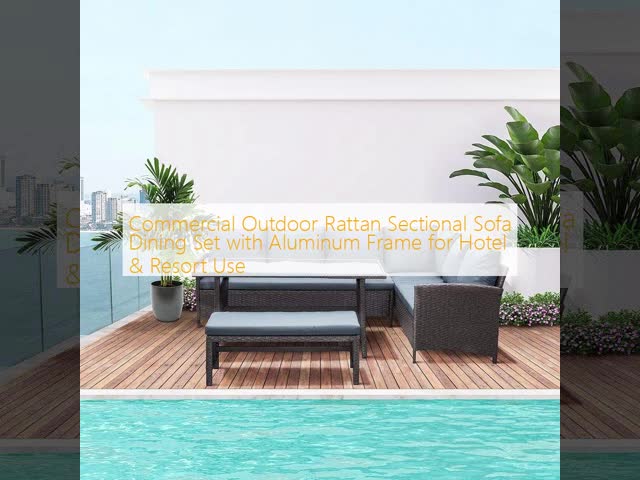 Commercial Outdoor Sectional Sofa Set with Powder-Coated Aluminum Frame and Handwoven PE Rattan for 500KG Max Load Capacity