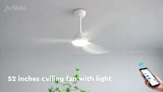 52 Inch Modern Customizable Macaron Ceiling Fan With Light And Smart Control For Low Ceiling