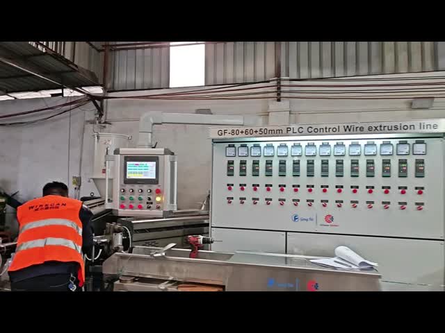 GF-80+60+50mm PLC Control Wire Extrusion Line For Building Wire Production