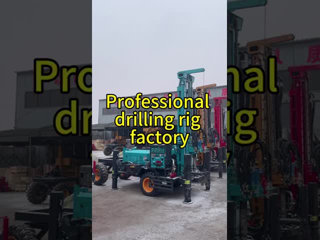 Strong Powerful Borewell Machine Drilling Large Torque Wheels Mounted