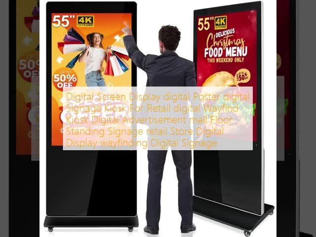 Optional Touchscreen Enabled Digital Signage Supporting Windows 7 or Windows XP with Wall-mounted Free-standing Ceiling-mounted Installation