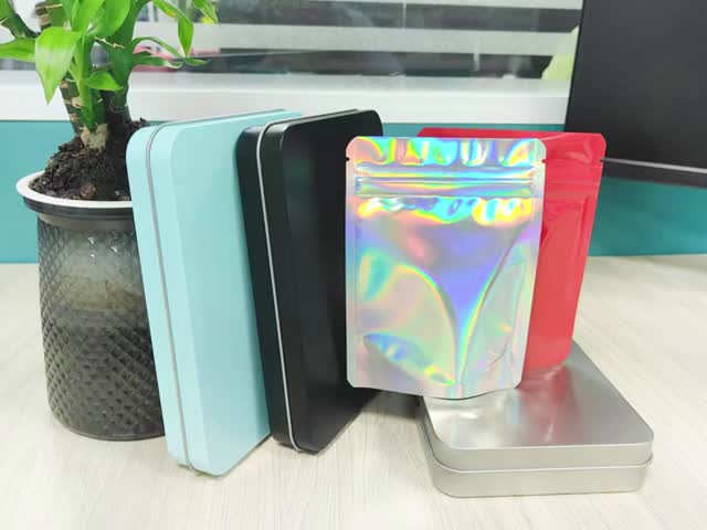 Gravure Printing PE Plastic Digital HD Printed 12 Color Biodegradable Packaging for Flavored Candy Cigars Food Grade 3.5g Holographic Stand Pouch