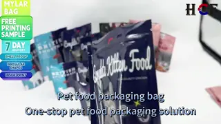 Customized Size Pet Food Packaging Bags Sealing Zipper Top Custom Logo Spot UV Matte Hot Stamping Cat Food Bags MOQ 100
