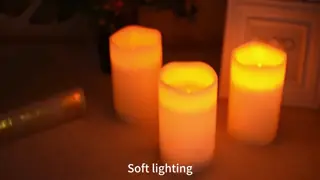 3D Flameless Battery Operated Led Candles Remote Control Pillar Waved Real Paraffin Wax Led Candle Light for Decoration